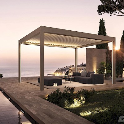 WAREMA Lamaxa L60 Lamellendach mit LED-Beleuchtung